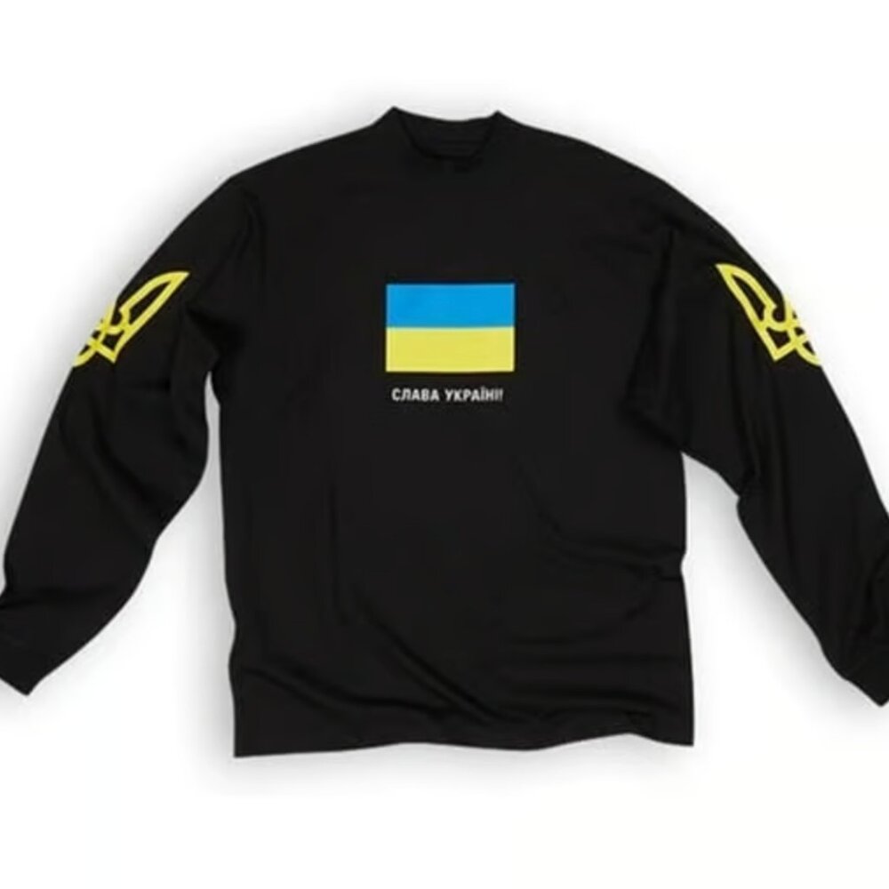 BALENCIAGA United24 Ukraine Charity Long Sleeved T-Shirt NEW WITH TAGS!